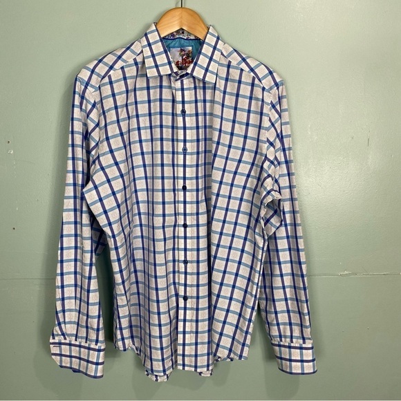 Robert Graham Blue Red‎ Plaid Button Up Shirt Sz XL Classic Fit - Picture 1 of 7